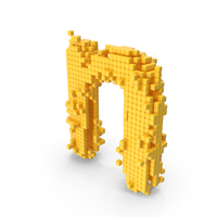 Yellow Pixel Art Assembling Small Letter N PNG & PSD Images