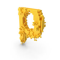 Yellow Pixel Art Assembling Small Letter P PNG & PSD Images