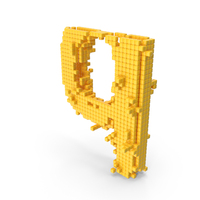 Yellow Pixel Art Assembling Small Letter Q PNG & PSD Images