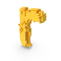 Yellow Pixel Art Assembling Small Letter R PNG & PSD Images