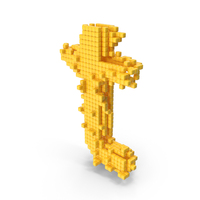 Yellow Pixel Art Assembling Small Letter T PNG & PSD Images