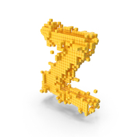 Yellow Pixel Art Assembling Small Letter Z PNG & PSD Images