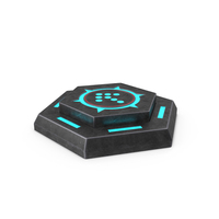 Hexagonal Scifi Button Used ON PNG & PSD Images
