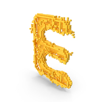 Yellow Pixel Art Assembling Capital Letter E PNG & PSD Images