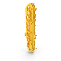 Yellow Pixel Art Assembling Capital Letter I PNG & PSD Images