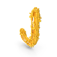 Yellow Pixel Art Assembling Capital Letter J PNG & PSD Images