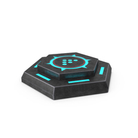 Hexagonal Scifi Button Used ON PNG & PSD Images