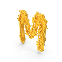 Yellow Pixel Art Assembling Capital Letter M PNG & PSD Images