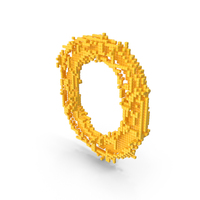 Yellow Pixel Art Assembling Capital Letter O PNG & PSD Images