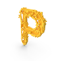 Yellow Pixel Art Assembling Capital Letter P PNG & PSD Images