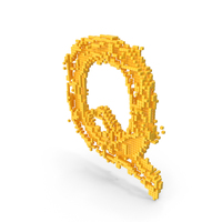 Yellow Pixel Art Assembling Capital Letter Q PNG & PSD Images