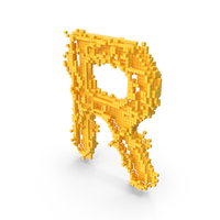 Yellow Pixel Art Assembling Capital Letter R PNG & PSD Images