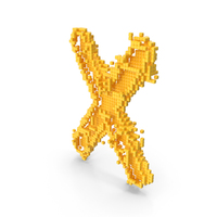 Yellow Pixel Art Assembling Capital Letter X PNG & PSD Images