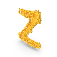 Yellow Pixel Art Assembling Capital Letter Z PNG & PSD Images