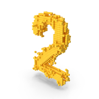 Yellow Pixel Art Assembling Number 2 PNG & PSD Images