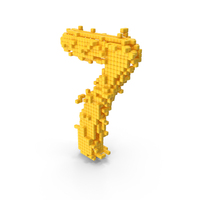 Yellow Pixel Art Assembling Number 7 PNG & PSD Images