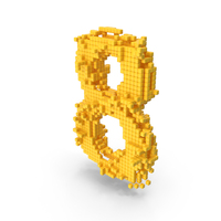 Yellow Pixel Art Assembling Number 8 PNG & PSD Images
