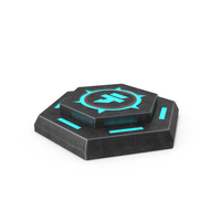 Hexagonal Scifi Button Used ON PNG & PSD Images