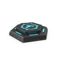 Hexagonal Scifi Button Used ON PNG & PSD Images