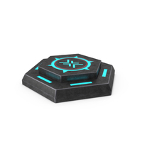 Hexagonal Scifi Button Used ON PNG & PSD Images