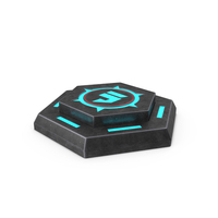 Hexagonal Scifi Button Used ON PNG & PSD Images