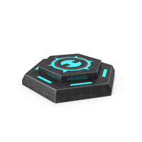 Hexagonal Scifi Button Used ON PNG & PSD Images