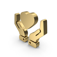 HEART HANDS ICON GOLD PNG & PSD Images