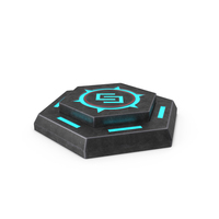 Hexagonal Scifi Button Used ON PNG & PSD Images