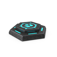 Hexagonal Scifi Button Used ON PNG & PSD Images