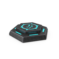 Hexagonal Scifi Button Used ON PNG & PSD Images
