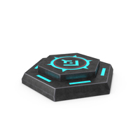 Hexagonal Scifi Button Used ON PNG & PSD Images