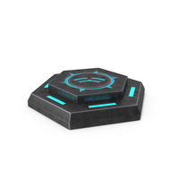 Hexagonal Scifi Button Used ON PNG & PSD Images