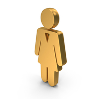 Ladies Toilet Symbol Gold PNG & PSD Images