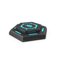 Hexagonal Scifi Button Used ON PNG & PSD Images