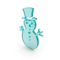 Christmas Snow Man With Hat Icon Glass PNG & PSD Images