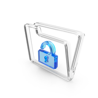 Folder Security Un Lock Logo Glass PNG & PSD Images