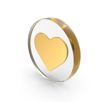 Heart Gold Glass PNG & PSD Images