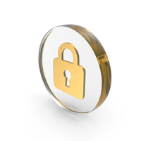 Lock Secure Gold Glass PNG & PSD Images