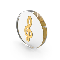 Music Icon Gold Glass PNG & PSD Images