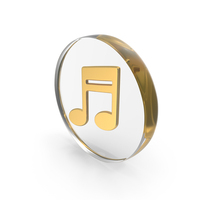 Music Symbol Gold Glass PNG & PSD Images