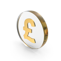 Pound Symbol Gold Glass PNG & PSD Images