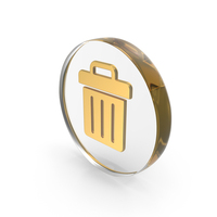 Recycle Bin Gold Glass PNG & PSD Images