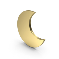 Crescent Icon Shape Gold PNG & PSD Images