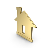 Home Shape Gold PNG & PSD Images