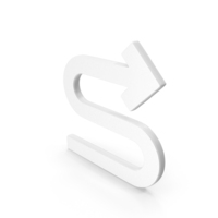 Curved Arrow Right Shape White PNG & PSD Images