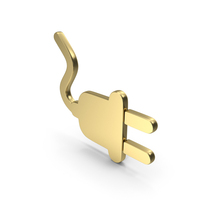 Plug Icon Shape Gold PNG & PSD Images