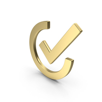 Tick Mark With Half Circle Shape Gold PNG & PSD Images