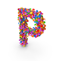 Festive Confetti Letter P PNG & PSD Images