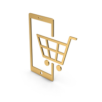 Gold Symbol Online Shopping / Smartphone PNG & PSD Images