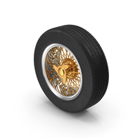 Golden Spoke Car Wheel PNG & PSD Images